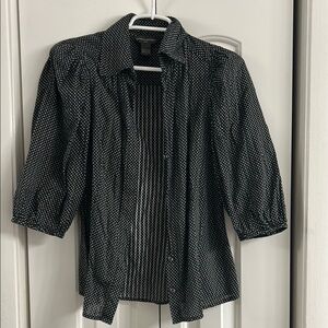 Black and White Polka Dot Blouse